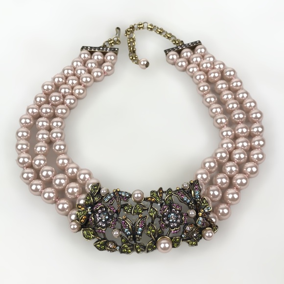 Heidi Daus Jewelry - SOLD. Heidi Daus RARE Secret Garden Swarovski Crystals Simulated Pearls Necklace